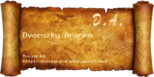 Dvorszky Aranka névjegykártya